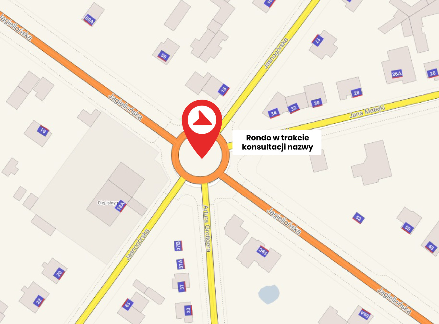 Mapa pogdlądowa z lokalizacją ronda